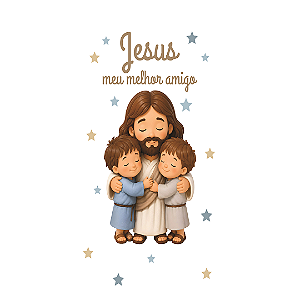 Capa Mini Faixa Lateral Sublimado - Jesus e Crianças 4