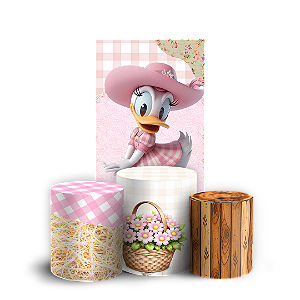 Capas Faixa Lateral e Trio Cilindro Sublimado Veste Fácil - Fazendinha Mickey e Minnie