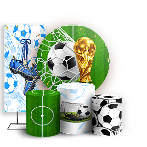 Capas Painel Redondo Trio Cilindro e Faixa Lateral Sublimado - Futebol