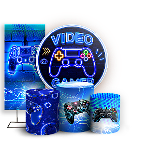 Capas Painel Redondo Trio Cilindro e Faixa Lateral Sublimado - Gamer
