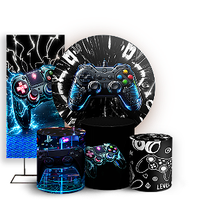 Capas Painel Redondo Trio Cilindro e Faixa Lateral Sublimado - Gamer