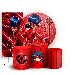 Capas Painel Redondo Trio Cilindro e Faixa Lateral Sublimado - Ladybug