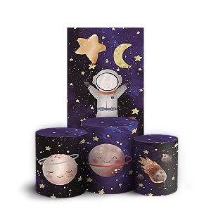 Capas Faixa Lateral e Trio Cilindro Sublimado Veste Fácil - Astronauta