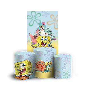 Capas Faixa Lateral e Trio Cilindro Sublimado Veste Fácil - Bob Esponja