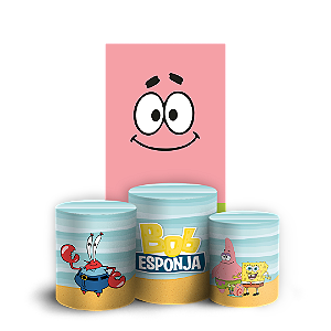 Capas Faixa Lateral e Trio Cilindro Sublimado Veste Fácil - Bob Esponja