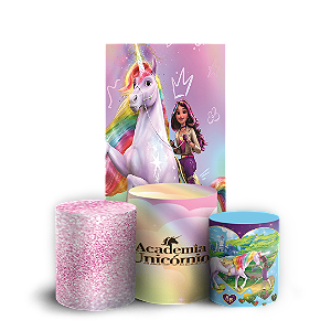 Capas Faixa Lateral e Trio Cilindro Sublimado Veste Fácil - Academia Unicornio