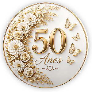 Capa Painel Redondo Sublimado - 50 Anos