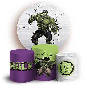 Capas Painel Redondo e Trio Cilindro Sublimado - Herois Hulk