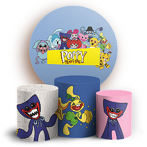 Capas Painel Redondo e Trio Cilindro Sublimado - Huggy Wuggy