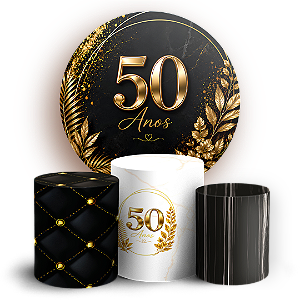 Capas Painel Redondo e Trio Cilindro Sublimado - 50 Anos
