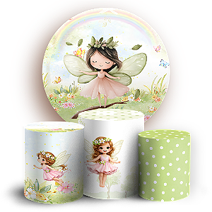 Capas Painel Redondo e Trio Cilindro Sublimado - Fada