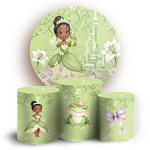Capas Painel Redondo e Trio Cilindro Sublimado - Princesa Tiana
