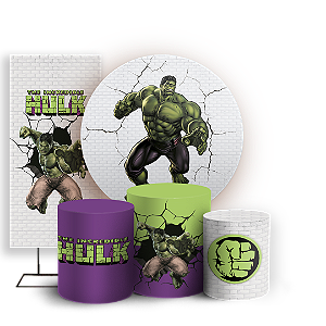 Capas Painel Redondo Trio Cilindro e Faixa Lateral Sublimado - Herois Hulk