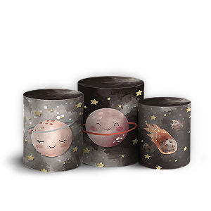 Capas Trio Cilindro Sublimado Veste Fácil - Astronauta