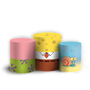 Capas Trio Cilindro Sublimado Veste Fácil - Bob Esponja