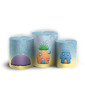 Capas Trio Cilindro Sublimado Veste Fácil - Bob Esponja