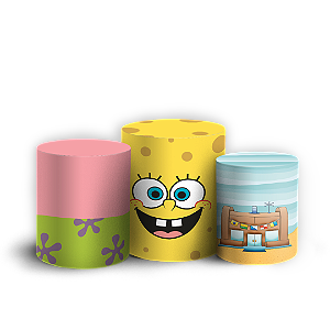Capas Trio Cilindro Sublimado Veste Fácil - Bob Esponja
