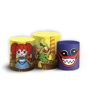 Capas Trio Cilindro Sublimado Veste Fácil - Huggy Wuggy