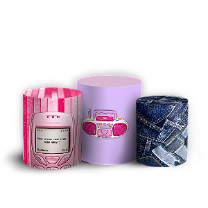 Capas Trio Cilindro Sublimado Veste Fácil - Anos 2000