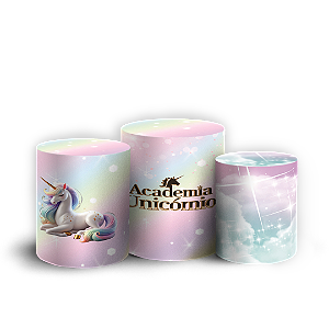Capas Trio Cilindro Sublimado Veste Fácil - Academia Unicornio