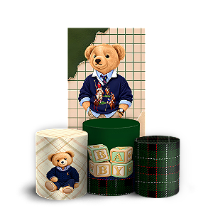 Capas Faixa Lateral e Trio Cilindro Sublimado Veste Fácil - Urso Ralph