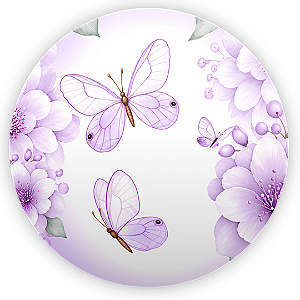 Capa Painel Redondo Sublimado - Borboleta