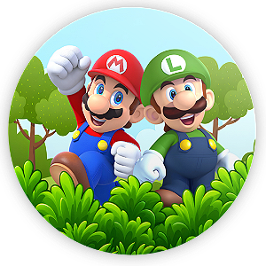 Capa Painel Redondo Sublimado - Super Mario
