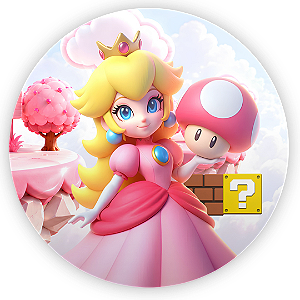 Capa Painel Redondo Sublimado - Super Mario