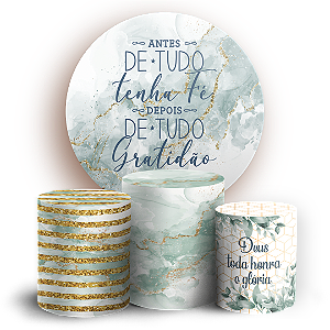 Capas Painel Redondo e Trio Cilindro Sublimado - Gratidão