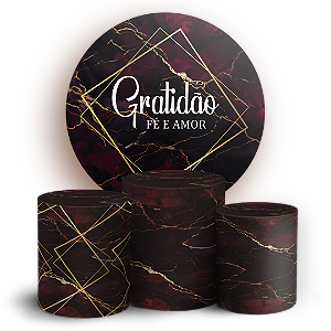 Capas Painel Redondo e Trio Cilindro Sublimado - Gratidão