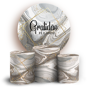 Capas Painel Redondo e Trio Cilindro Sublimado - Gratidão