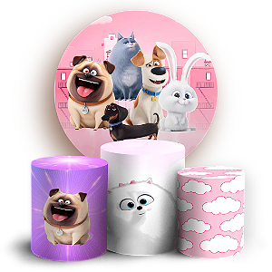 Capas Painel Redondo e Trio Cilindro Sublimado - A Vida Secreta dos Animais