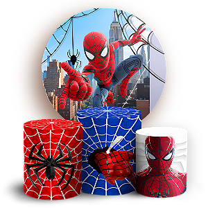 Capas Painel Redondo e Trio Cilindro Sublimado - Homem Aranha