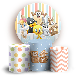 Capas Painel Redondo e Trio Cilindro Sublimado - Looney Tunes