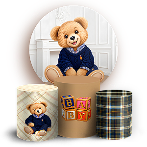 Capas Painel Redondo e Trio Cilindro Sublimado - Urso Ralph