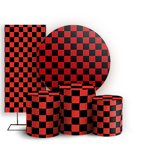 Capas Painel Redondo Trio Cilindro e Faixa Lateral Sublimado - Xadrez