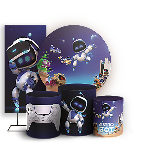 Capas Painel Redondo Trio Cilindro e Faixa Lateral Sublimado - Astro Bot