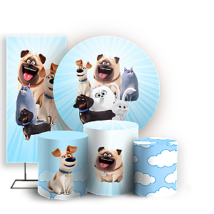 Capas Painel Redondo Trio Cilindro e Faixa Lateral Sublimado - A Vida Secreta dos Animais