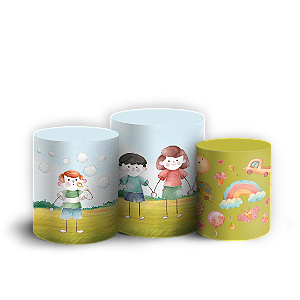 Capas Trio Cilindro Sublimado Veste Fácil - Dia das Crianças