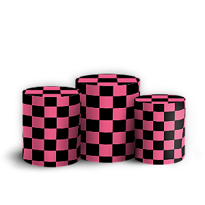Capas Trio Cilindro Sublimado Veste Fácil - Xadrez