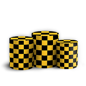Capas Trio Cilindro Sublimado Veste Fácil - Xadrez