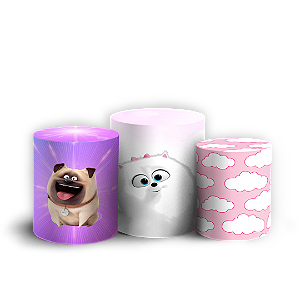 Capas Trio Cilindro Sublimado Veste Fácil - A Vida Secreta dos Animais