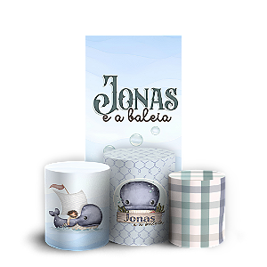 Capas Faixa Lateral e Trio Cilindro Sublimado Veste Fácil - Jonas e a Baleia