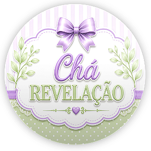 Capa Painel Redondo Sublimado - Chá Revelação - Ursinho Verde e Lilás
