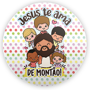 Capa Mini Painel Sublimado - Jesus e Crianças