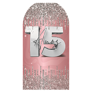 Capa Mini Faixa Lateral Sublimado - 15 Anos - Rosa e Prata