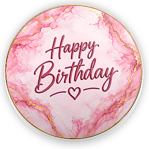 Capa Painel Redondo Sublimado - Happy Birthday
