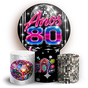 Capas Painel Redondo e Trio Cilindro Sublimado - Anos 80