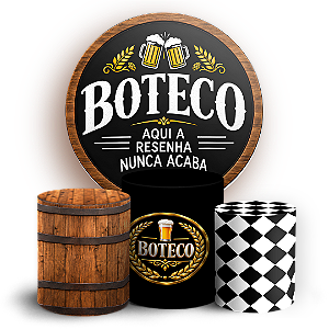 Capas Painel Redondo e Trio Cilindro Sublimado - Boteco