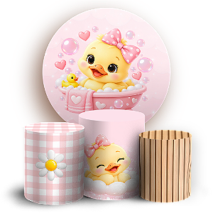 Capas Painel Redondo e Trio Cilindro Sublimado - Patinho Amarelo